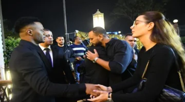 ظهور هنادي مهنا وأحمد خالد صالح في عزاء والد محمد رمضان ينهي شائعة انفصالهما